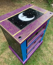 Solid Pine Chest Of Drawers Up-cycled, Hand Painted, Bohemian Hippie Furniture