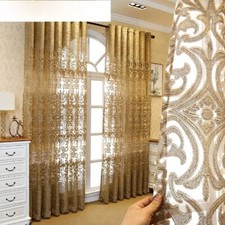 High-end Luxury European Embroidered Curtains Window Screen Tulle Villa Palace