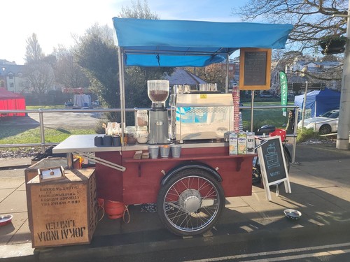 Mobile coffee cart bike - mobile, bike,
