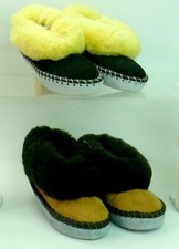 SHEEPSKIN SLIPPERS UNISEX 100% GENUINE LEATHER HAND-MADE