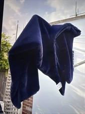 Large Luxury  Faux Fur Navy Throw Super Soft Blanket Sofa Bed Throwover 