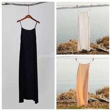 Women Camis Long Slips Dress Full Slip 100% Cotton Underdress Underskirt Chemise
