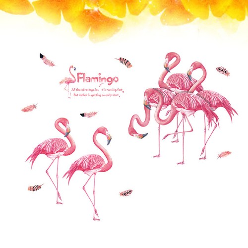 Flamingo style wall sticker - style,