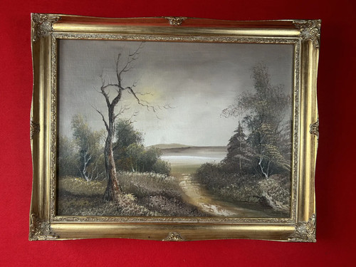 Framed oil painting - framed,