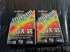 Maxell GX Black 45 VHSC Compact VHS Video Cassette For VHS-C Camcorder (New)x2