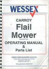 WESSEX CARROY FLAIL MOWER 980 1120 1250 1520 OPERATORS MANUAL & PARTS LIST