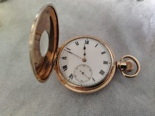 Rare historical World War 2 Half Hunter Gold Plated Dennison Cased Pocket Watch