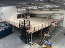 Mezzanine floor | 21.5m x 26.5m | 2 Tier | 2 years old | FULL KIT Inc Goods lift
