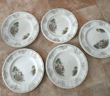 Vintage Kensington Staffordshire Ironstone Plates Cottage Scene Set of 6