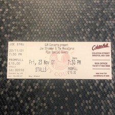 Joe Strummer  Mescaleros Clash Unused ticket Colston Hall Bristol 23/11/01 #550