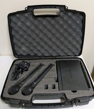 QTX Dual Wireless Microphones VHF 2 Mics,  Receiver 174.1Mhz, 175Mhz Frequencies