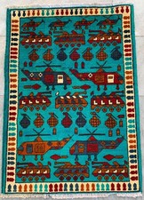 2x3 Afghan War Rug Hndmade