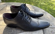 NEW MEN`S TAYLOR & WRIGHT BLACK LEATHER BROGUE SHOES SIZE 7