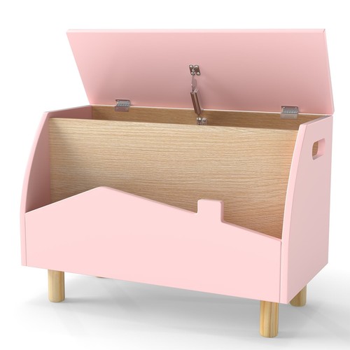 Northix wooden toy box - wooden, with