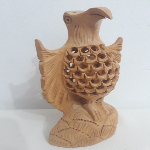 Vintage hand carved wood eagle - carved,