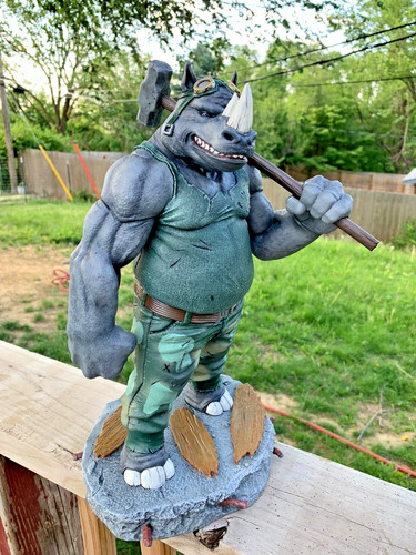 Rocksteady statue tmnt large - rocksteady,