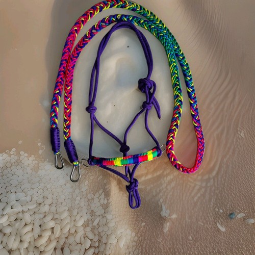 Rope bridle bitless purple - rope, bridle,