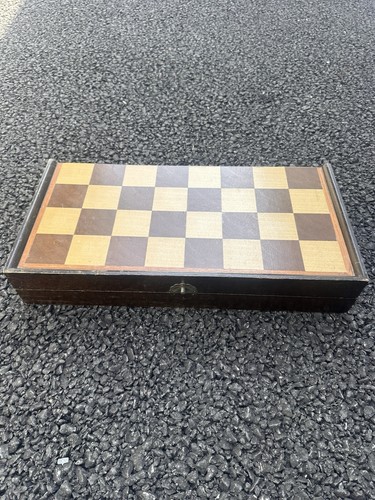 Vintage wooden folding chess - folding,