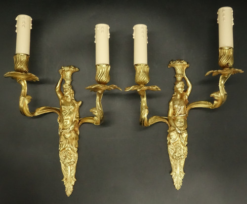 Large pair caryatid wall - pair,