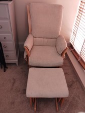 Dutailier Nursing Rocking Glider Chair & Glider Footstool