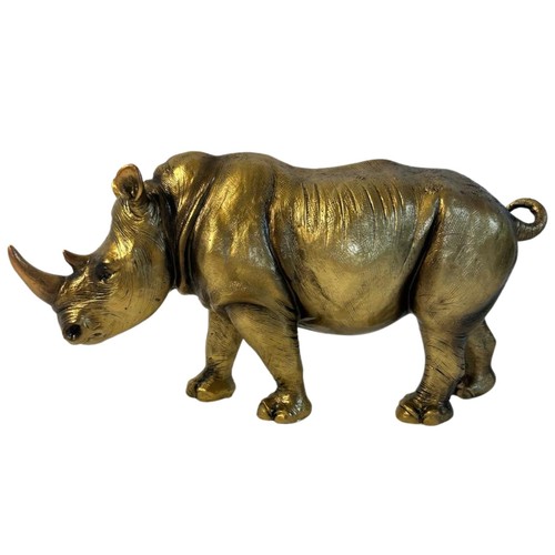 Rhino ornament antique gold - rhino,