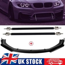 Gloss Front Splitter Spoiler Bumper Chin Lip+Strut Rods For BMW E91 E53 E60 #F