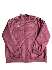 Manchester United FC Anthem Jacket 2020/21 Maroon Mens XL Adidas Free Post 