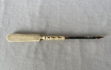 Antique Carved Stanhope Dip Pen Page Turner Combination British Exhibition 1908