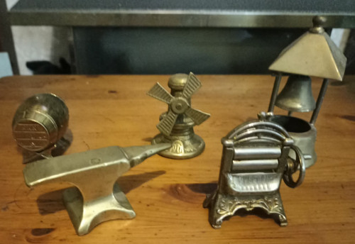 Five brass ornaments bell - brass,
