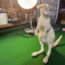 Vintage Kangaroo And Joey Figurine Stands 10 Inches Looks Lifelike 1 Ear Missing