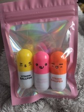3x Novelty Mini Ball Pill Pens