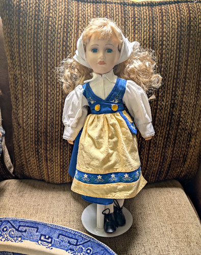 Porcelain girl doll blonde - girl,
