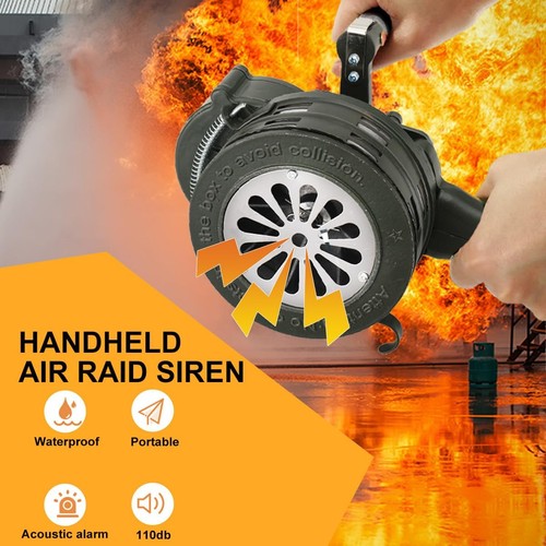 Hand crank siren horn - hand, handheld