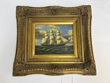 Oil Painting Sea Ocean Boat
