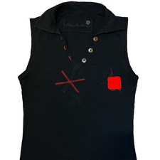 Women's Black and Red Vest jean paul-gaultier inspired cute vintage black