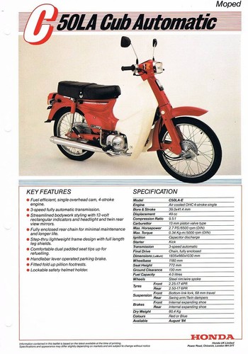 Pdf honda c50la cub automatic - honda,