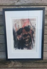 Guy Denning Untitled (Black Eyed Screaming Head) 2008 Signed Ltd Ed COA
