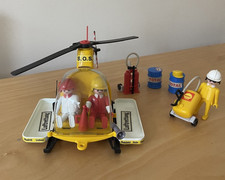 RARE VINTAGE PLAYMOBIL KLICKY Rescue helicopter - From 80's