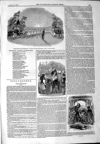 Original old antique print - old,
