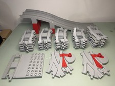 Duplo Light Grey Train Tracks Bridge, Platform Points Switches