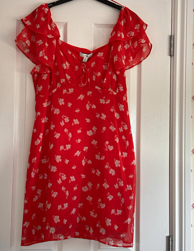 Red white floral - m&s, chiffon