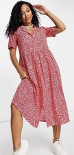 Monki Mattan Red Floral Midi