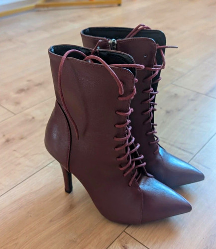 Women burgundy leather - burgundy,