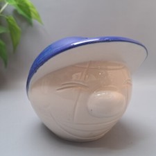 vintage wade blue baseball cap boy money box rare find piggy box retro