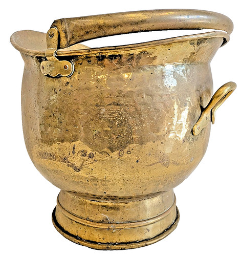 Vintage brass coal scuttle - brass,