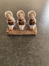 Victorian Fairing Hard Paste Porcelain 3 Little Seated Ladies