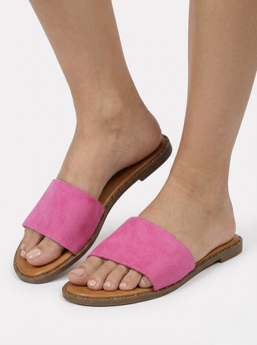 Pink studded wedge sandals - pink,