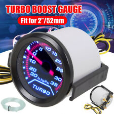 52mm Turbo Boost Pressure Pointer Gauge Meter Smoked Dials 30Psi Pob LED