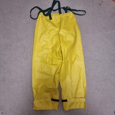 Yellow Beadle PVC Waterproof Brace Trousers Overall Small Firemen Rain Pants