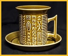 Portmeirion Cypher Green Cups & Saucers - In Excellent Condition